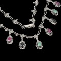 Collier Smaragde Markasit Rubine Saphire 925