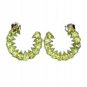 Silberohrringe 925 natürliche Olivin Kreise 5