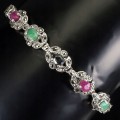 925 Armband Saphir Smaragde Rubine Markasit