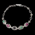925 Armband Saphir Smaragde Rubine Markasit
