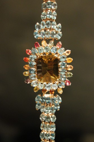 Silberarmband Zitronenquarz Saphire Zirkone