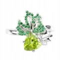 925 Zarter Ring Größe 11,5 Peridot Blatt
