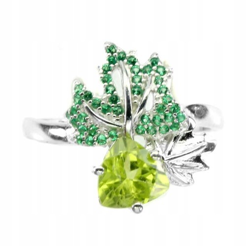 925 Zarter Ring Größe 11,5 Peridot Blatt