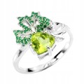 925 Zarter Ring Größe 11,5 Peridot Blatt