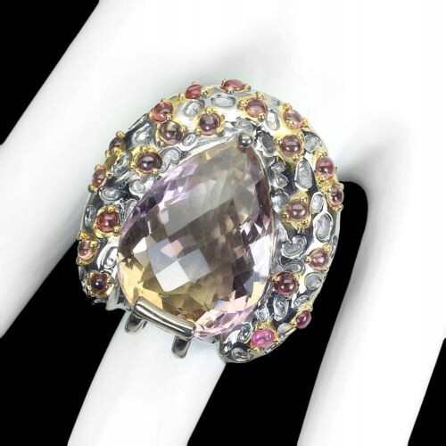 Ring aus 925er Silber Größe 19 26ct Ametrin Saphire