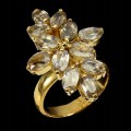 Silberring 925 mit Champagner Zirkonen Größe 14