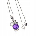 Zarte Halskette aus 925er wunderschönem natürlichem Amethyst