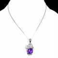 Zarte Halskette aus 925er wunderschönem natürlichem Amethyst