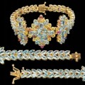 Armband aus 925er Silber mit natürlichen Zirkonen und Saphiren