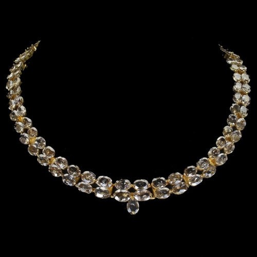 Halskette aus 925er Sterlingsilber mit natürlichen Champagner Zirkonen