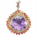 Natürlicher Anhänger 38,5 ct Amethyst Tansanit Saphir