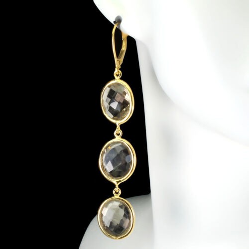 Silber 925 Ohrringe natürlicher Rauchquarz 5