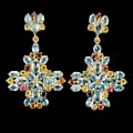 Natürliche Songea Saphir Ohrringe Zirkonen 925 5