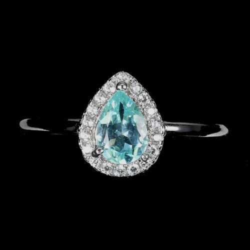 Zarter Silberring Größe 19 natürlicher Apatit