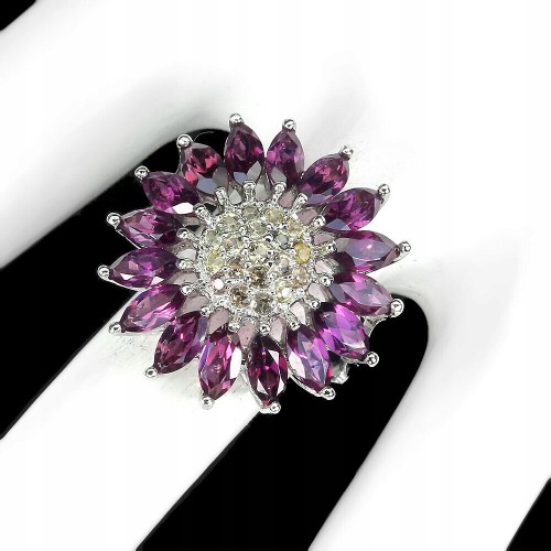 Ring Größe 17 Silber Songea Saphire und Granate