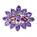 925 Ring Größe 17 natürliche Amethyste und Granate