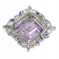 Brosche natürlicher 38,4 ct Amethyst Kianit Aquamarin