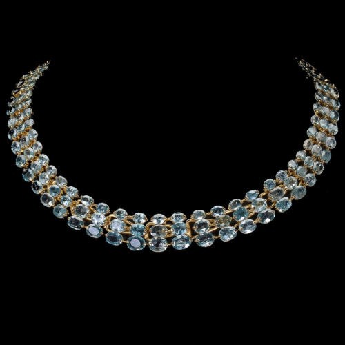 Halskette aus 925er Silber mit natürlichen blauen Zirkonen