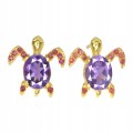 Silberohrringe Amethyste natürliche Rubine Schildkröte 5