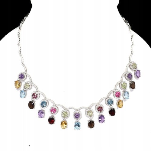 Halskette Amethyst Citrin Topas Granat Quarz Olivin