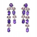925er Silberohrringe mit natürlichen Amethysten und Granaten 5