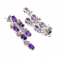 925er Silberohrringe mit natürlichen Amethysten und Granaten 5