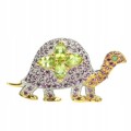 Silberne Schildkröte Brosche Granate Peridot Smaragd 925