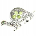 Silberne Schildkröte Brosche Granate Peridot Smaragd 925