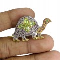 Silberne Schildkröte Brosche Granate Peridot Smaragd 925