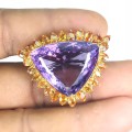 Brosche natürliche 42,2 ct Amethyst Saphire Songea