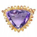 Brosche natürliche 42,2 ct Amethyst Saphire Songea