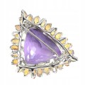 Brosche natürliche 42,2 ct Amethyst Saphire Songea