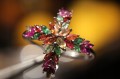 Silberring Saphire Diopside Rubine Größe 16