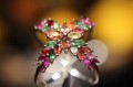 Silberring Saphire Diopside Rubine Größe 16