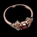Zarter Ring aus 925er natur Granat Größe 12