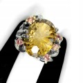 925er natur Ring 15ct Citrin Saphire Größe 16