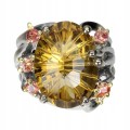 925er natur Ring 15ct Citrin Saphire Größe 16
