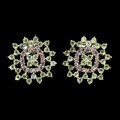 Silberohrringe mit natürlichen Olivin Saphiren Songea 5