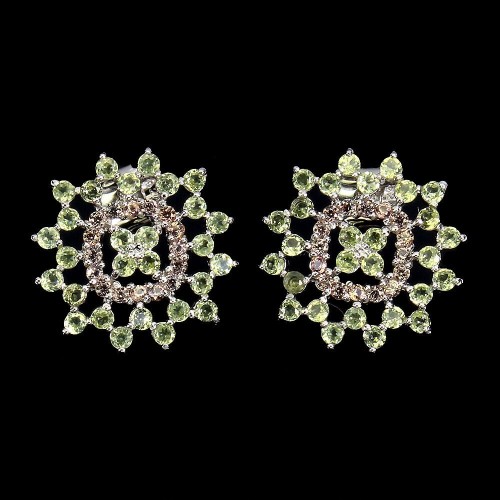 Silberohrringe mit natürlichen Olivin Saphiren Songea 5