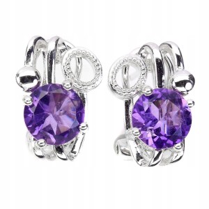 925 Wunderschöne Silberohrringe mit natürlichen Amethysten 5