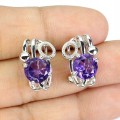 925 Wunderschöne Silberohrringe mit natürlichen Amethysten 5