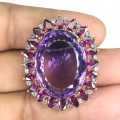 Brosche natürlicher 55,6 ct Amethyst Granat Tansanit