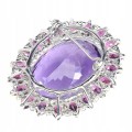 Brosche natürlicher 55,6 ct Amethyst Granat Tansanit