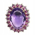 Brosche natürlicher 55,6 ct Amethyst Granat Tansanit