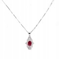 Zarte Silberkette mit natürlichen Rubin Zirkonia
