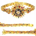 Silberarmband mit natürlichen Rauchquarz Saphiren