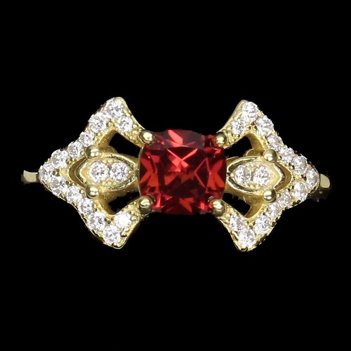 925 Ring natürlicher Granat Größe 12 zart