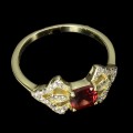 925 Ring natürlicher Granat Größe 12 zart