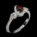 Zarter Ring natürlicher schwarzer Opal Größe 14 925