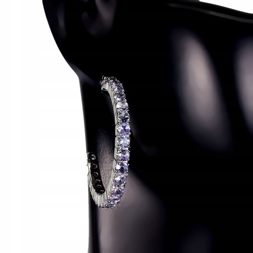 Ohrringe aus natürlichem Tansanit Silber 925 Kreise 5